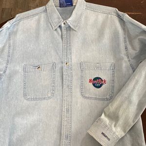 Hard Rock Memphis Vintage Oxford Denim Shirt.
